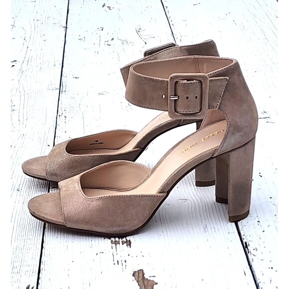 Pelle Moda Women's Dark Taupe Vinni Ankle Strap Sandal Heels Sz US 7 EU 37.5 - Picture 2 of 10